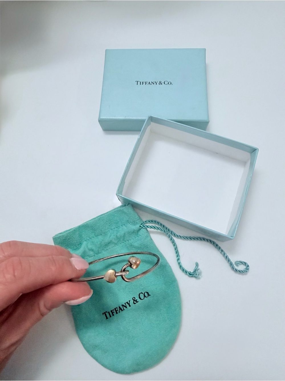 Vintage Tiffany & Co. 18k Gold Heart Hook Bracelet